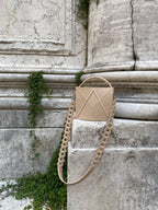 Facet bag with handle + Venice strap beige