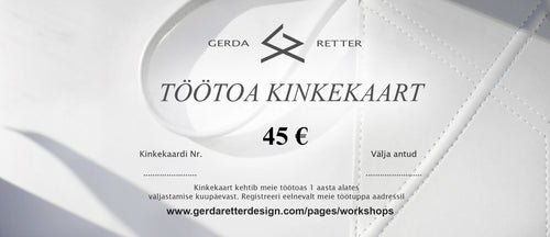 Workshop gift card (electronic)